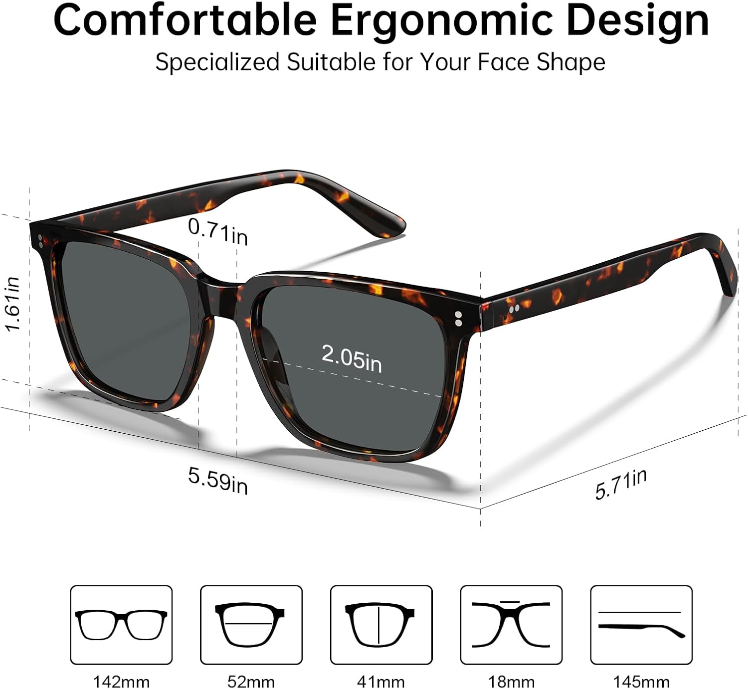 2 Packs Retro Polarized Men's Sunglasses UV Protection for Driving Fishing Hiking Golf Outdoor Classic Sun Glasses