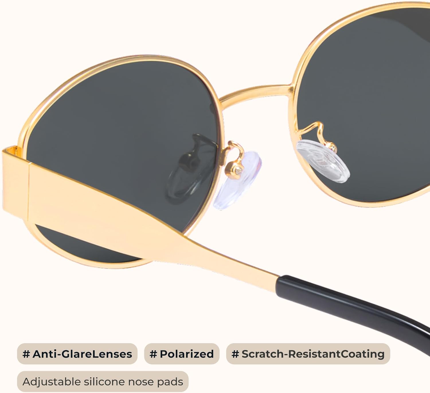 2025 Trendy Oval Sunglasses - Stylish Polarized Shades for Everyday - Retro Metal Frames