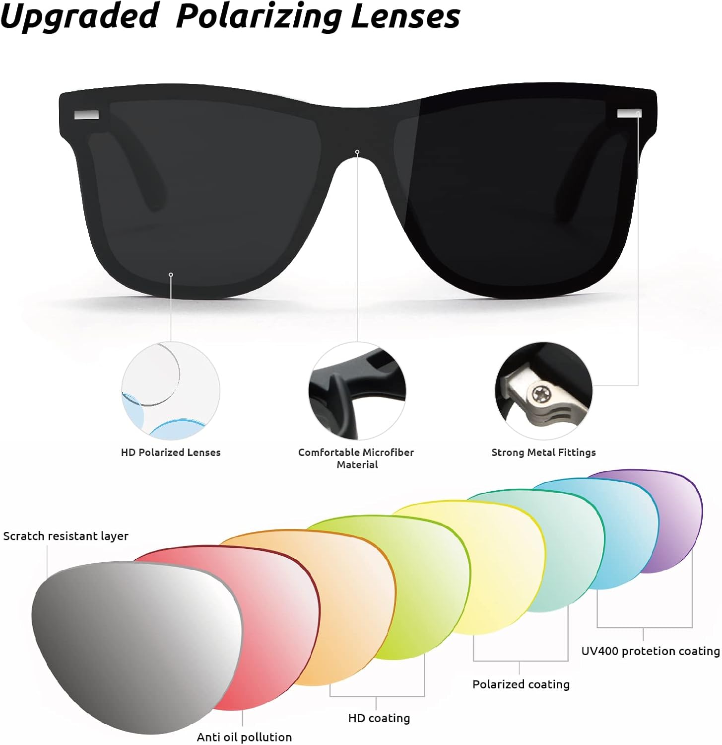 Fashion Polarized Sunglasses for Men/Women Retro Sun Glasses for Fishing Driving Hiking Golf 100% UV Protection
