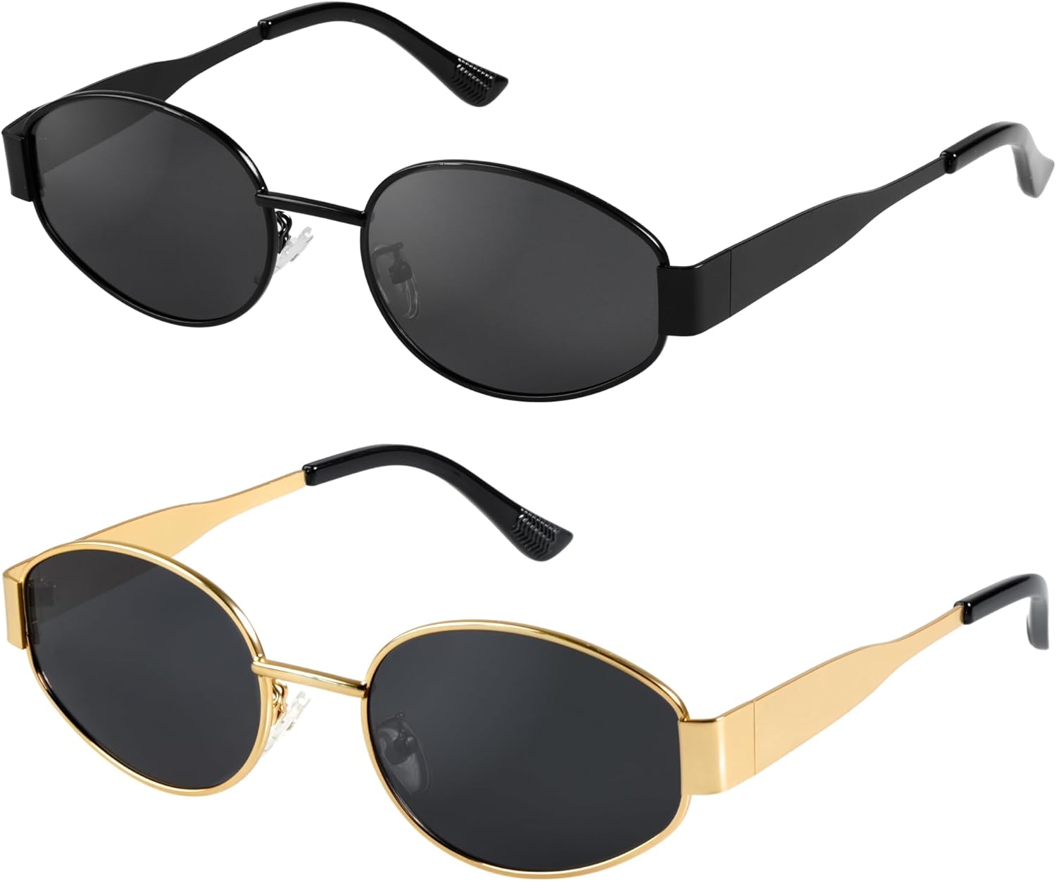 2025 Trendy Oval Sunglasses - Stylish Polarized Shades for Everyday - Retro Metal Frames