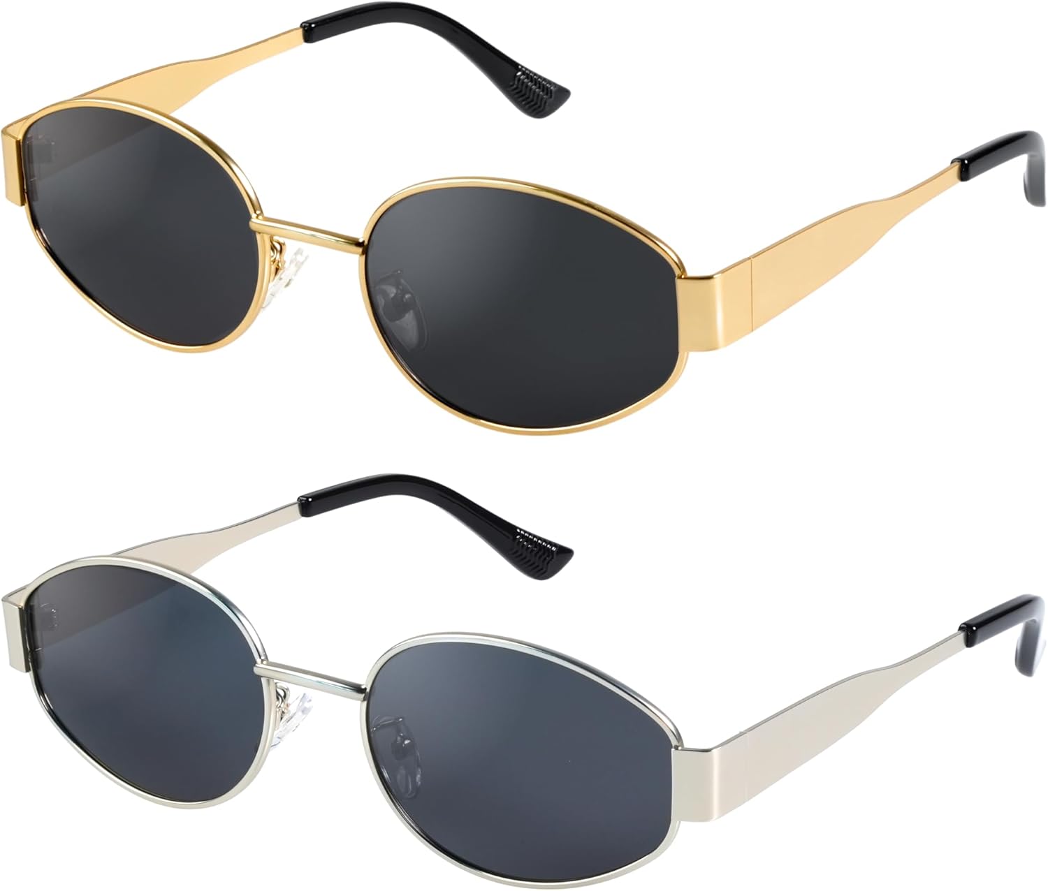 2025 Trendy Oval Sunglasses - Stylish Polarized Shades for Everyday - Retro Metal Frames