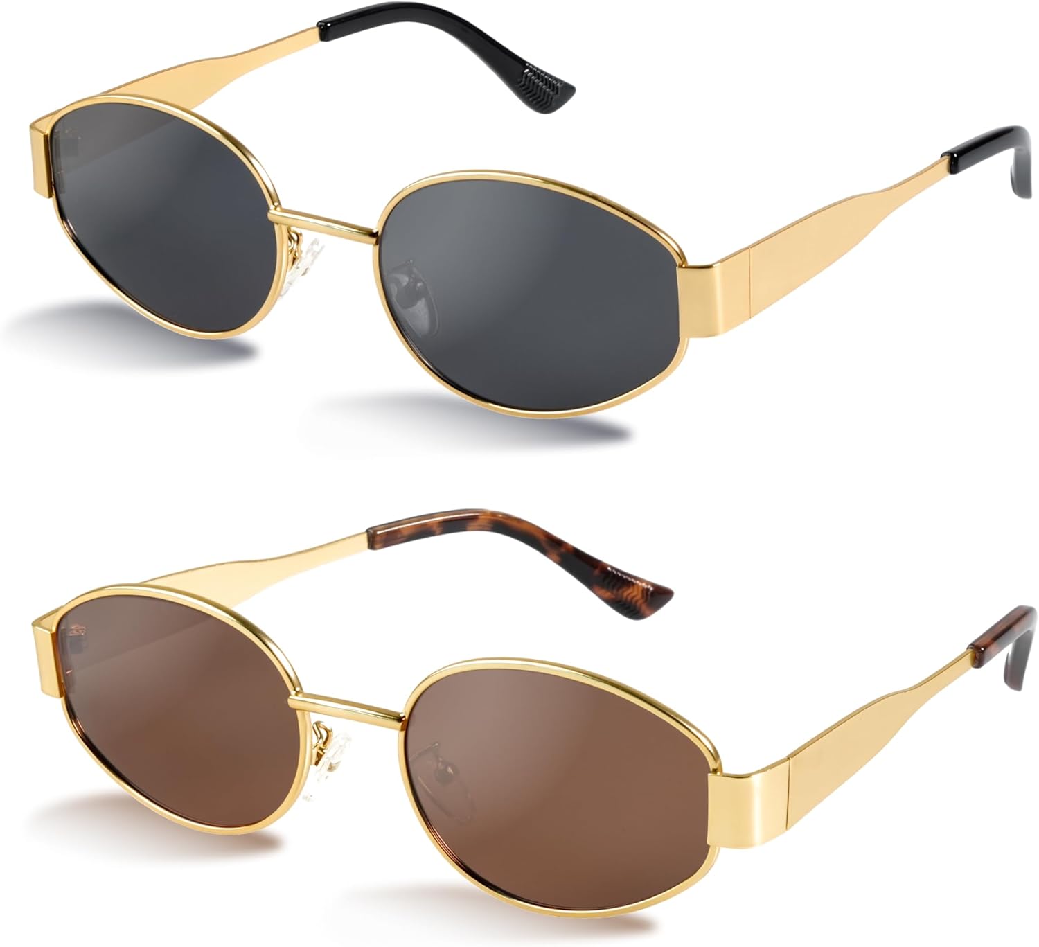 2025 Trendy Oval Sunglasses - Stylish Polarized Shades for Everyday - Retro Metal Frames