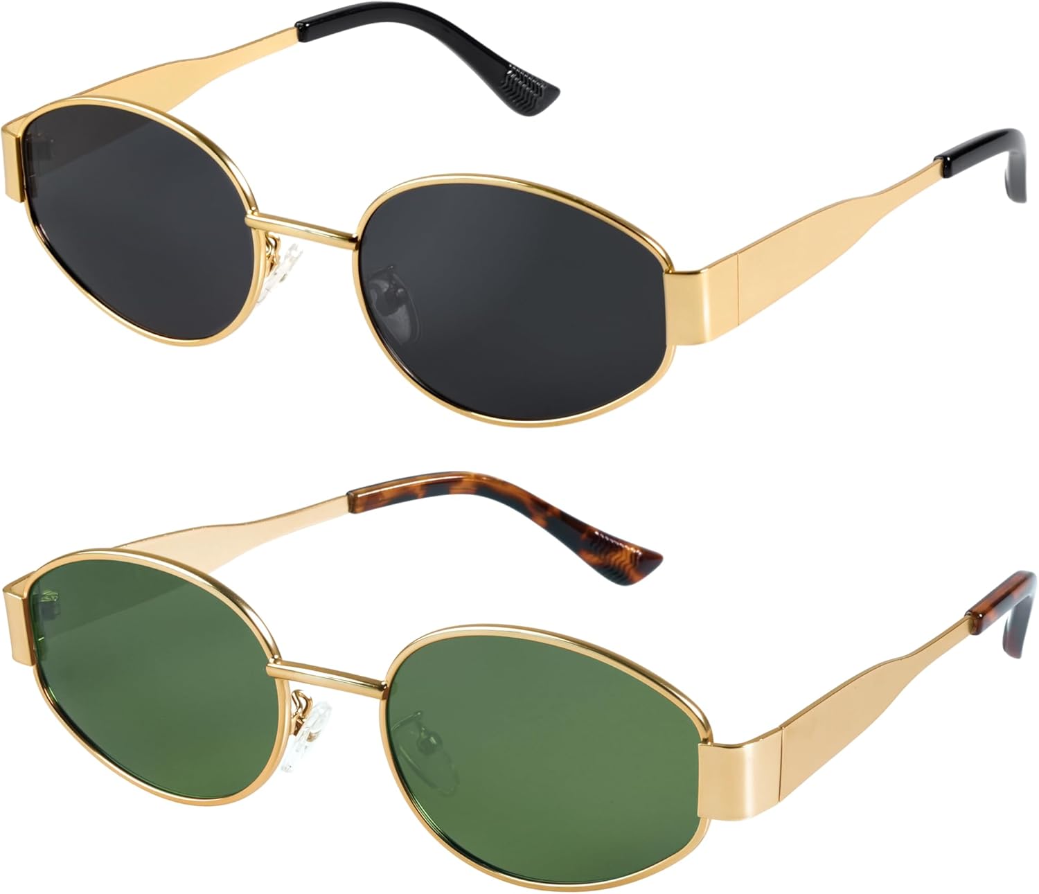 2025 Trendy Oval Sunglasses - Stylish Polarized Shades for Everyday - Retro Metal Frames