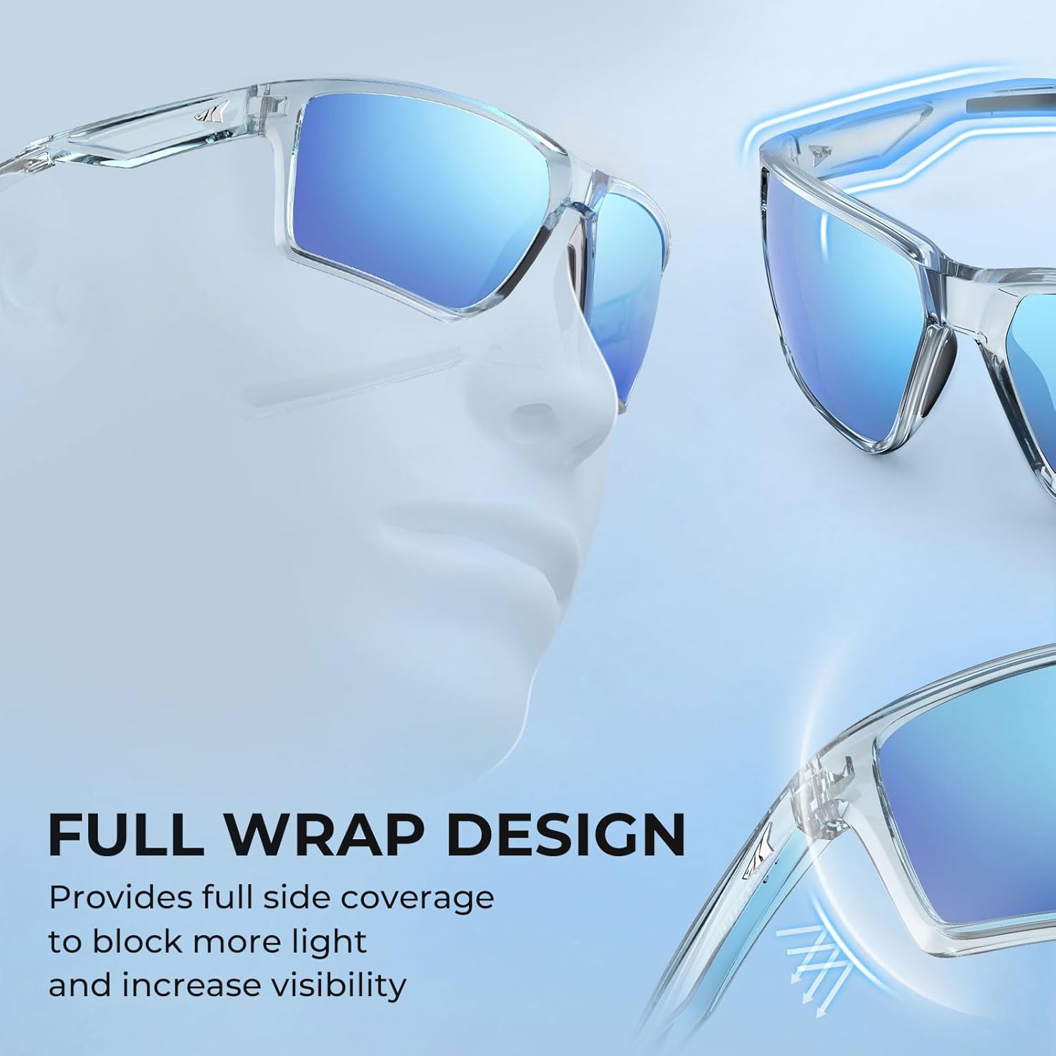Osage Polarized Sport Sunglasses for Men and Women, Ideal for Driving Fishing Cycling Running, UV Protection