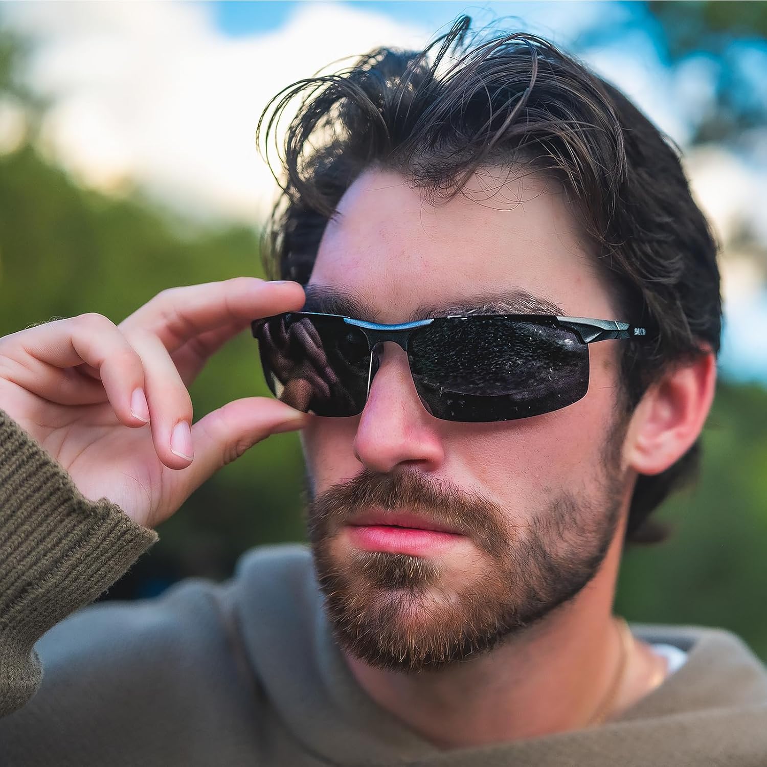 Mens Sports Polarized Sunglasses UV Protection Sunglasses for Men 8177s