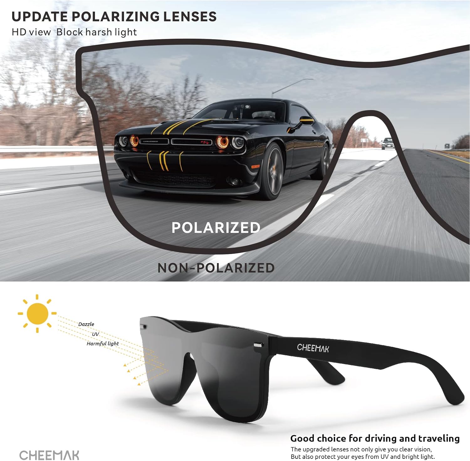 Fashion Polarized Sunglasses for Men/Women Retro Sun Glasses for Fishing Driving Hiking Golf 100% UV Protection