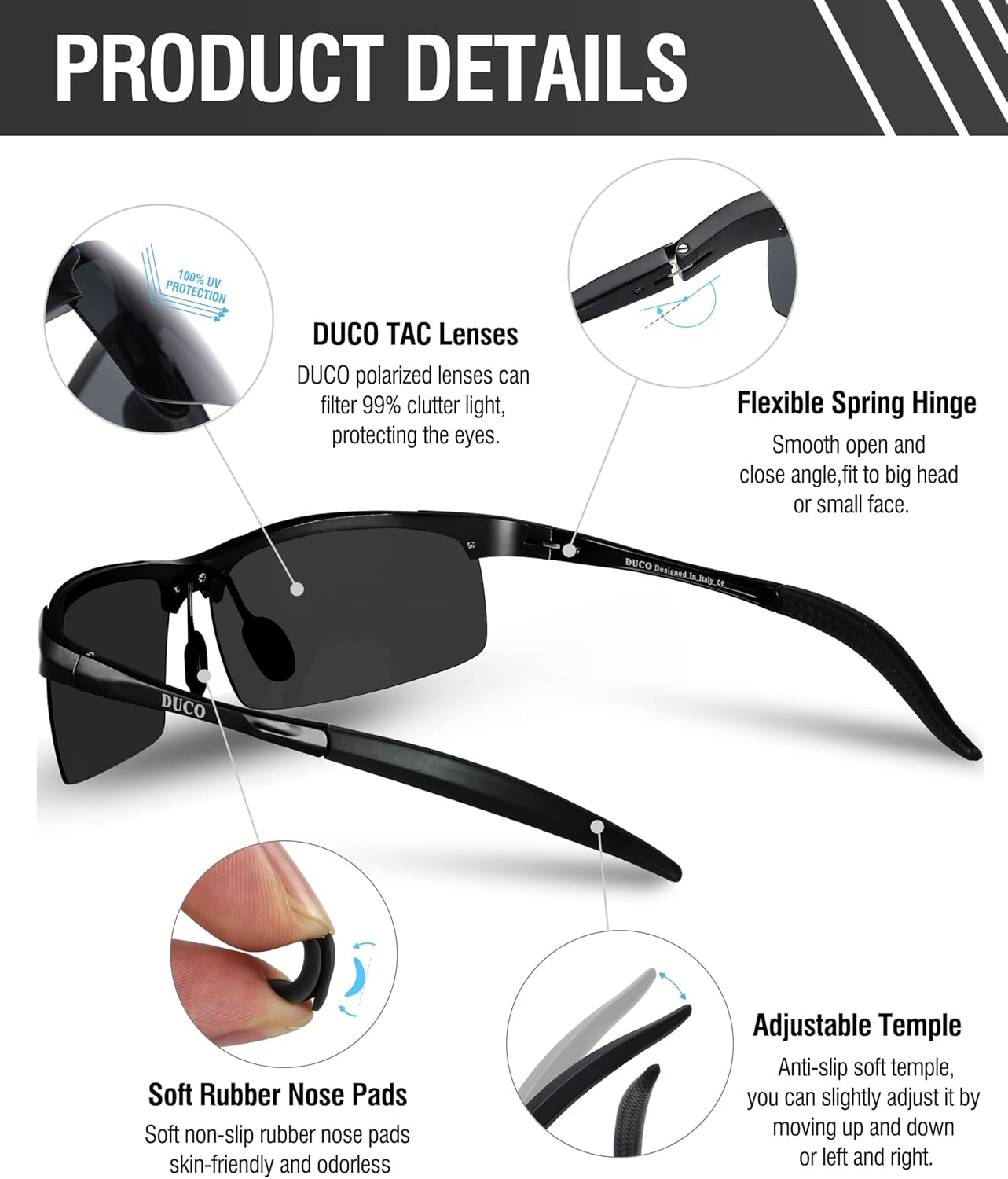 Mens Sports Polarized Sunglasses UV Protection Sunglasses for Men 8177s