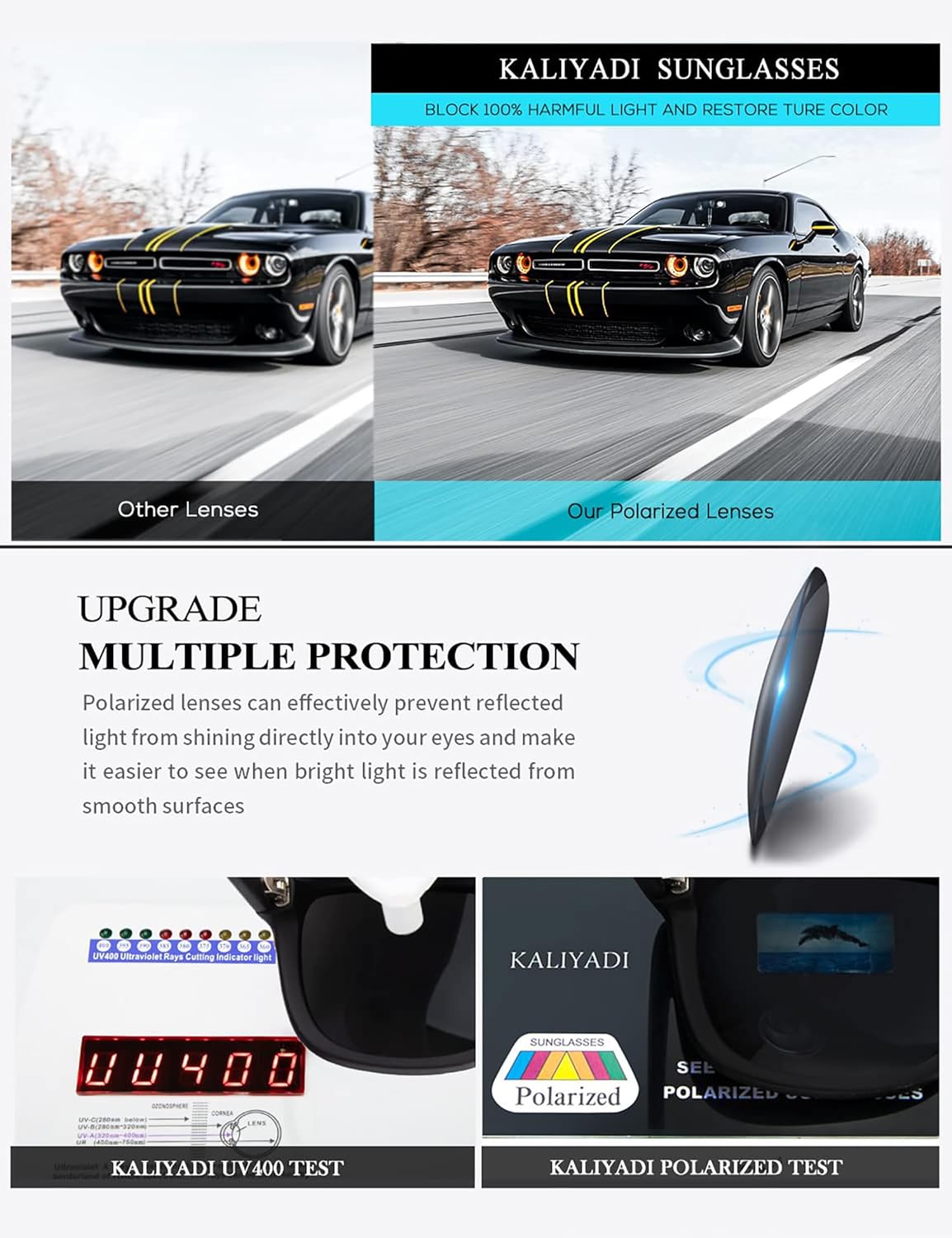 Mens-Sunglasses Polarized Sunglasses Men: Classic Sunglasses for men with UV Protection Driving Fishing Golf