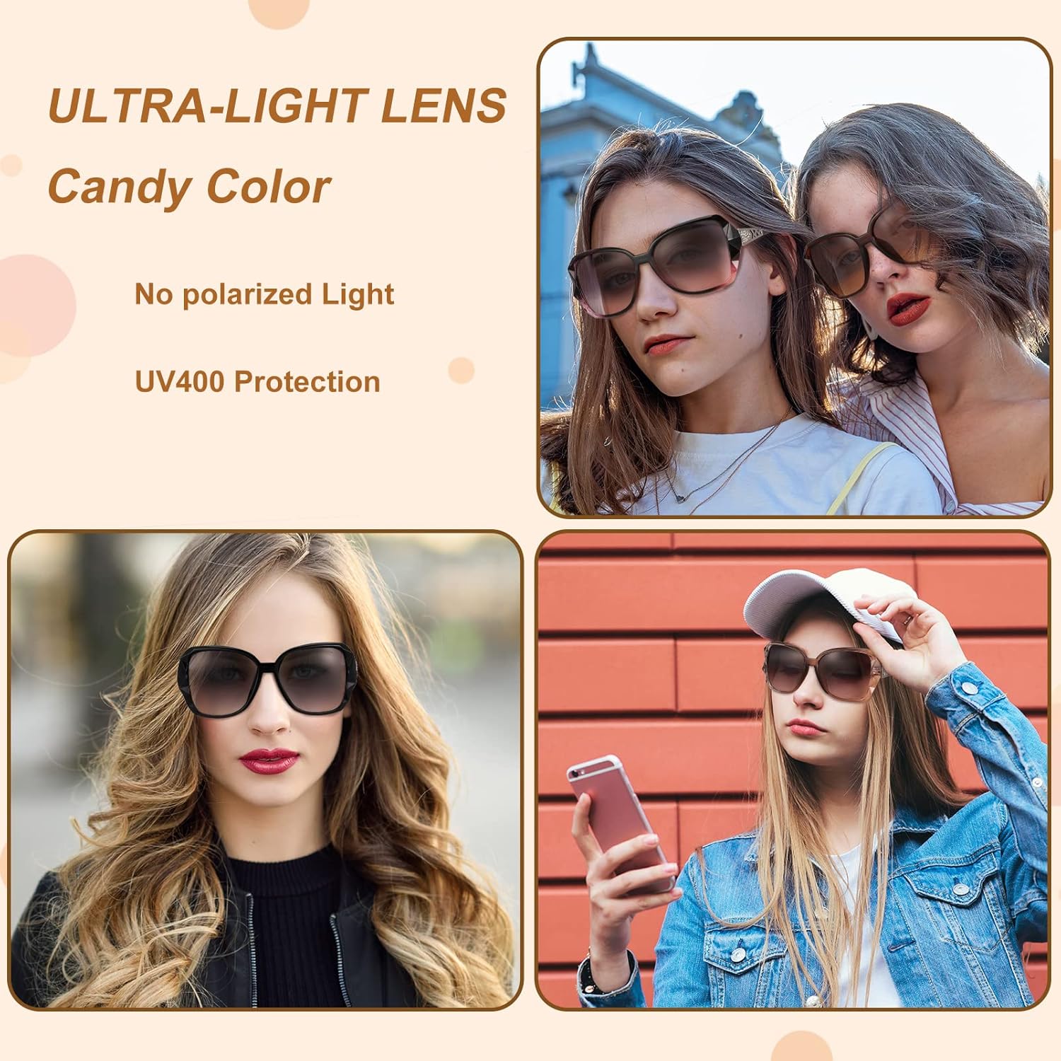 4 Pcs Women Large Sunglasses, UV 400 Glasses Oversized Sunglasses Classic Trend Ladies Sunglasses Sparkling Large Frame Sunglasses for Women
