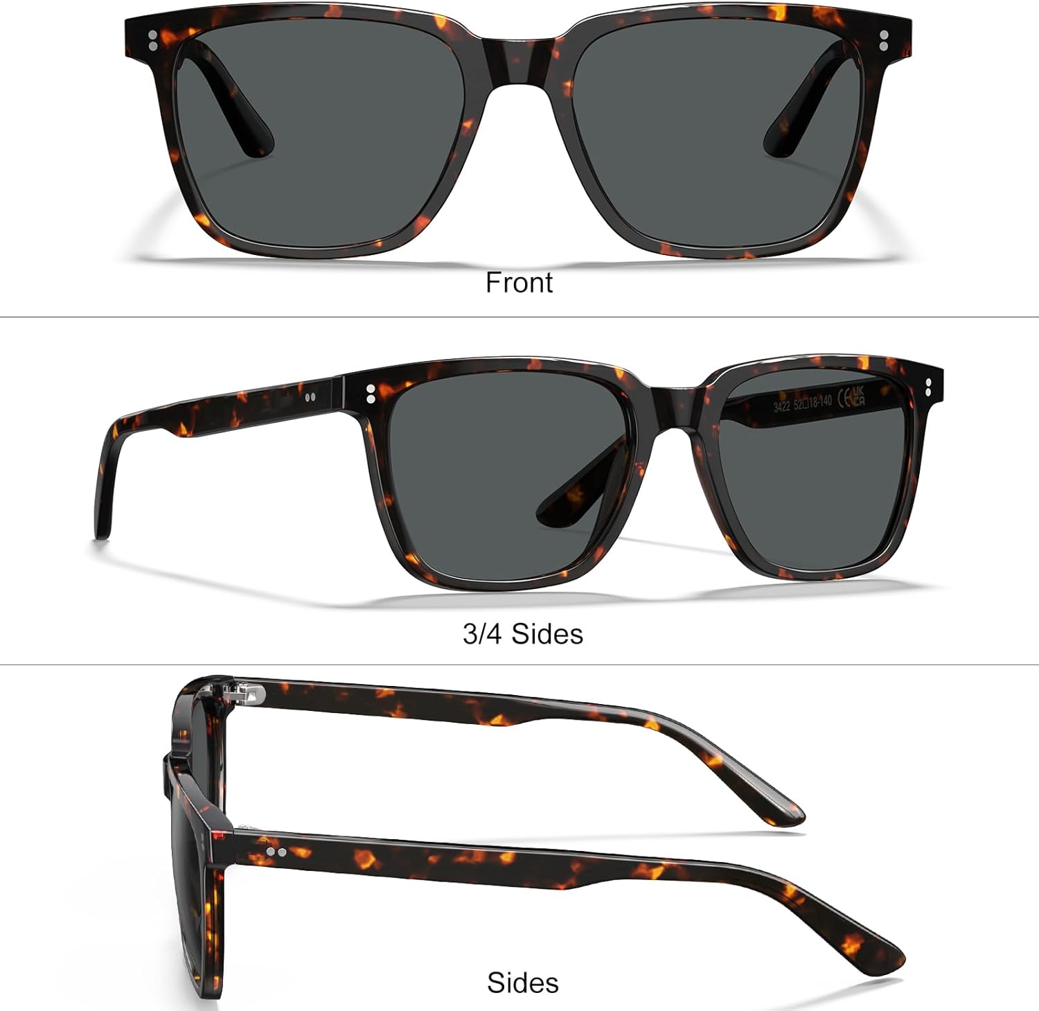 2 Packs Retro Polarized Men's Sunglasses UV Protection for Driving Fishing Hiking Golf Outdoor Classic Sun Glasses